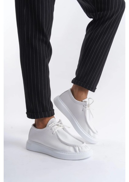 SLW170 Tornado Bağcıklı Cilt Erkek Günlük Spor Klasik Ayakkabı Cbt - Beyaz fiyatları