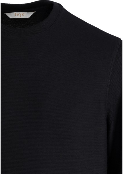 Siyah Regular Fit Bisiklet Yaka Sweatshirt fiyatları
