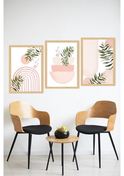 🌿 Pembe Tonlarda Bitkisel Modern 3’lü Tablo Seti – Çerçeve Görünümlü🌟 CRVS1124 13 x 17 fırsatları