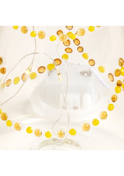 Henan Borosilikat Cam Dekoratif Aydınlatma 21 cm Şeffaf - Sarı fırsatları