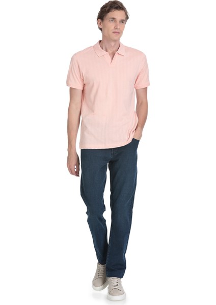 Pembe Regular Fit Apaş Yaka Pamuklu Tişört fiyatları