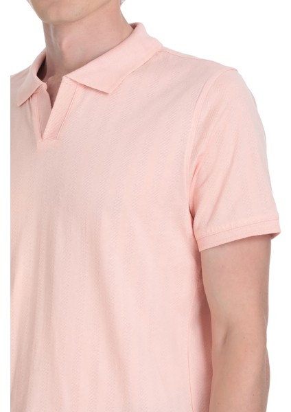 Pembe Regular Fit Apaş Yaka Pamuklu Tişört fırsatları