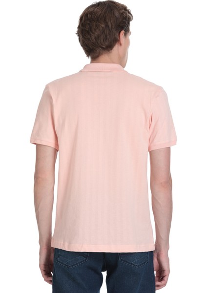 Pembe Regular Fit Apaş Yaka Pamuklu Tişört indirimleri