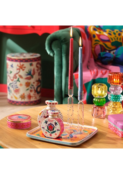 Henan Borosilikat Cam Şamdan 21 cm Şeffaf - Mavi fiyatları