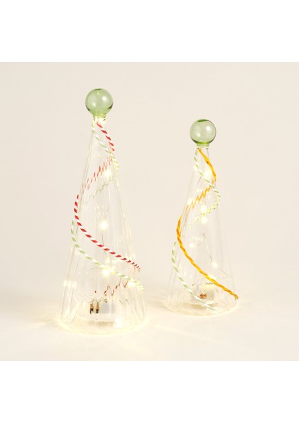 Henan Borosilikat Cam Dekoratif Aydınlatma 23 cm Şeffaf- Kırmızı indirimleri