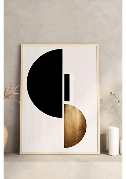 🌿 Altın Doku ve Siyah Minimalist Bitkiler Temalı 3’lü Çerçeveli Tablo Seti 🌿 CRV1121 23 x 32 modelleri