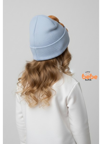 Peluş Ayıcık Detaylı Kız Çocuk Triko Bere – Yumuşak Triko Kışlık Şapka | Pamuklu Örgü Beanie Modeli fırsatları