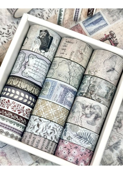 Vintage Retro 20’li Washi Bant Seti Letters From Anna Serisi 20*2m/masking Tape/desenli Bant fırsatları