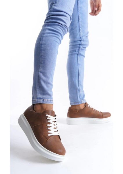 SLW151 Boost Bağcıklı Cilt Erkek Günlük Sneaker Ayakkabı Cbt - Taba fiyatları