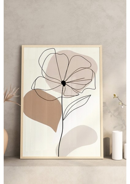 🌿 Modern Çizgisel Çiçek Desenli 3’lü Çerçeveli Tablo Seti 🌿 CRV1118 23 x 32 modelleri