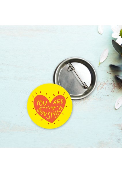 2'li Sevimli You Are My Sun Shine Özel Metal Iğneli Rozet