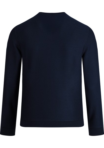 Lacivert Regular Fit Bisiklet Yaka Sweatshirt