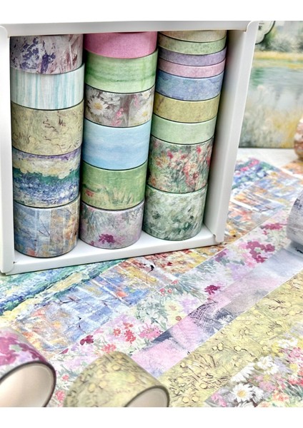 Vintage Doğa Temalı 20’li Washibant Set The Silence In The Painting Serisi (20*2m) Masking Tape indirimleri