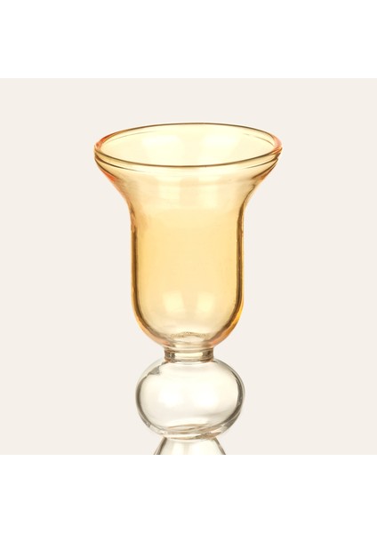 Henan Borosilikat Cam Şamdan 18 cm Sarı fiyatları