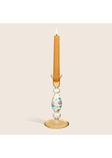 Henan Borosilikat Cam Şamdan 18 cm Sarı fırsatları