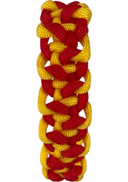 Sarı Kırmızı Geniş Geçişli Model Paracord Bileklik