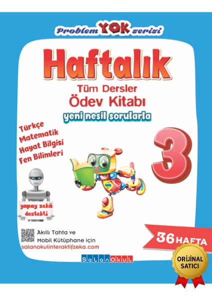Resmi ve Orijinal Satıcı 3. Sınıf Tüm Dersler Haftalık Ödev Kitabı