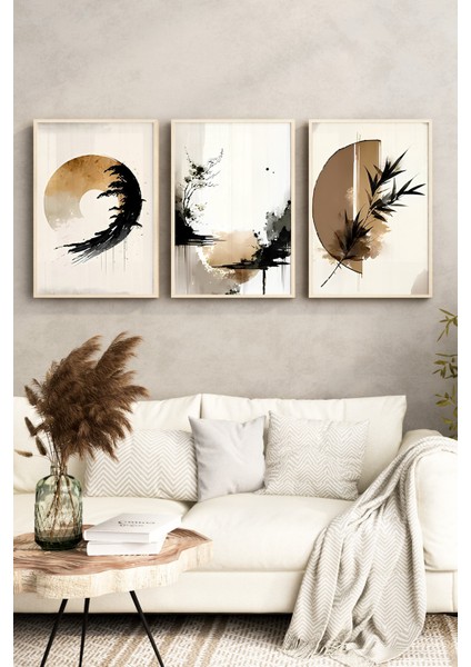 🖼️ Modern Japon Minimalizmi Temalı 3’lü Mdf Duvar Tablo Seti🌿 CRV1125 23 x 32 fırsatları