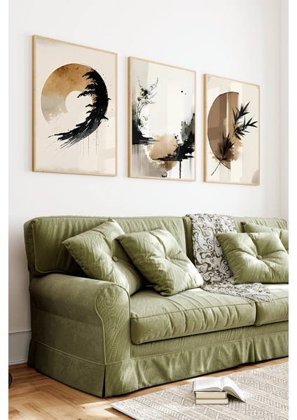 🖼️ Modern Japon Minimalizmi Temalı 3’lü Mdf Duvar Tablo Seti🌿 CRV1125 23 x 32 indirimleri