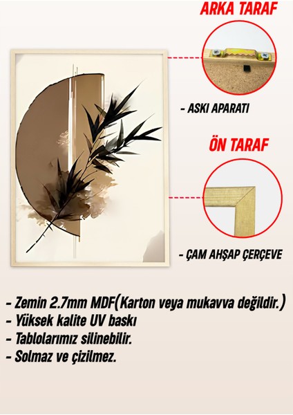 🖼️ Modern Japon Minimalizmi Temalı 3’lü Mdf Duvar Tablo Seti🌿 CRV1125 23 x 32