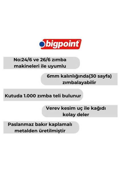 Zımba Teli No: 24/6, 1000 Adet, 10 Adet Kutu, 30 Sayfa, Sarı modelleri