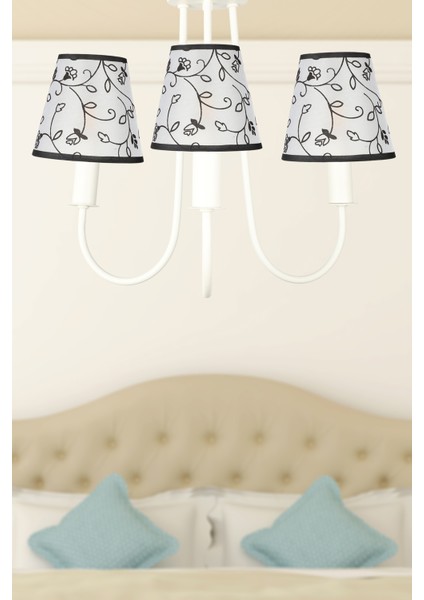 Elina 3.lü Avize Beyaz No:01