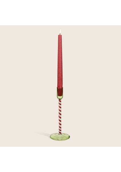 Henan Borosilikat Cam Şamdan 22 cm Kırmızı fırsatları