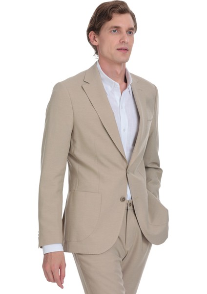 Vizon Slim Fit Mono Yaka Keten Takım Elbise fırsatları