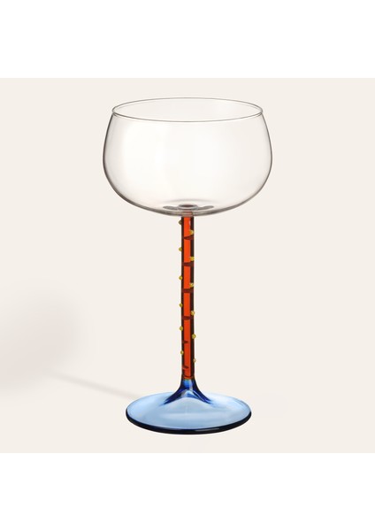 Henan Borosilikat Cam Kadeh 370 ml Şeffaf - Mavi