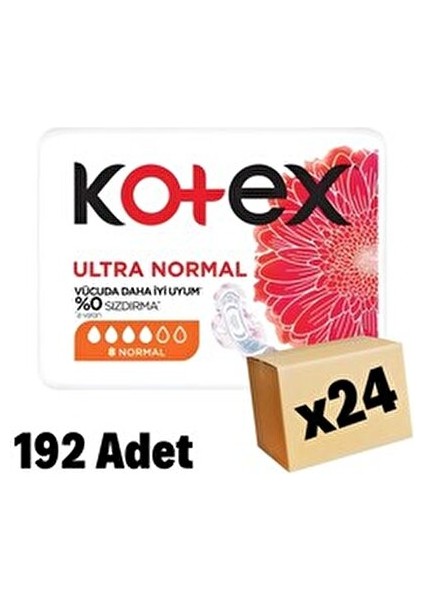 Ultra Normal Hijyenik Ped 192 Adet %0 Sızdırma ile Gün Boyu Konfor Sağlar indirimleri