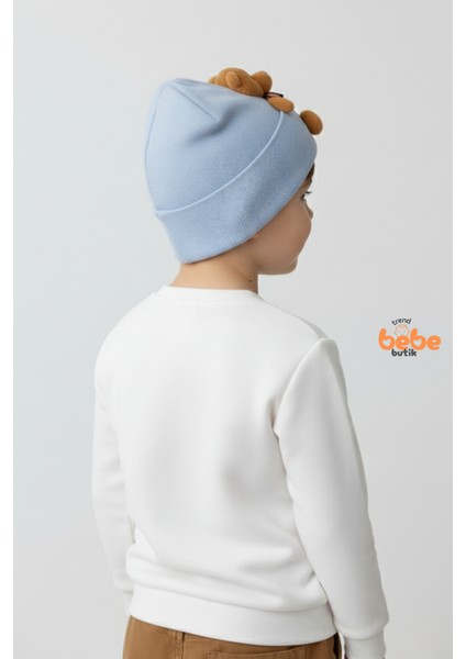 Peluş Ayıcık Figürlü Triko Bere | Erkek Çocuk Kışlık Şapka | Sıcak Tutan Yumuşak Pamuklu Triko Bere fırsatları