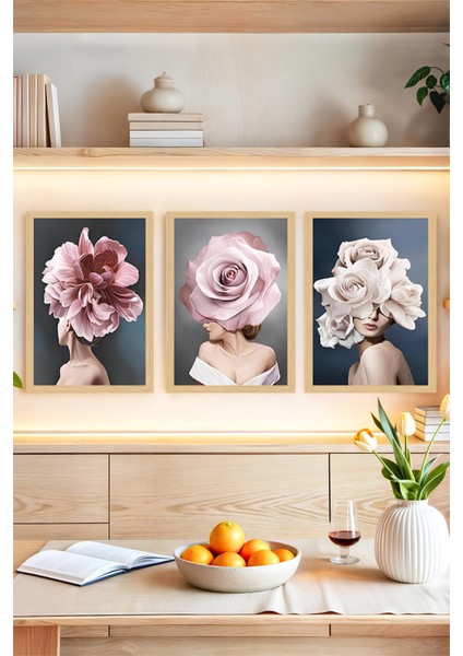 🌸 Modern Dekoratif 3'lü Tablo Seti – Çerçeve Görünümlü 3’lü 🌟 CRVS1131 13 x 17