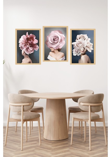🌸 Modern Dekoratif 3'lü Tablo Seti – Çerçeve Görünümlü 3’lü 🌟 CRVS1131 13 x 17 fiyatları