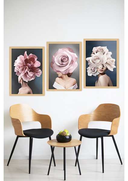 🌸 Modern Dekoratif 3'lü Tablo Seti – Çerçeve Görünümlü 3’lü 🌟 CRVS1131 13 x 17 modelleri
