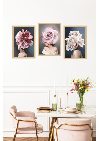 🌸 Modern Dekoratif 3'lü Tablo Seti – Çerçeve Görünümlü 3’lü 🌟 CRVS1131 13 x 17 fırsatları