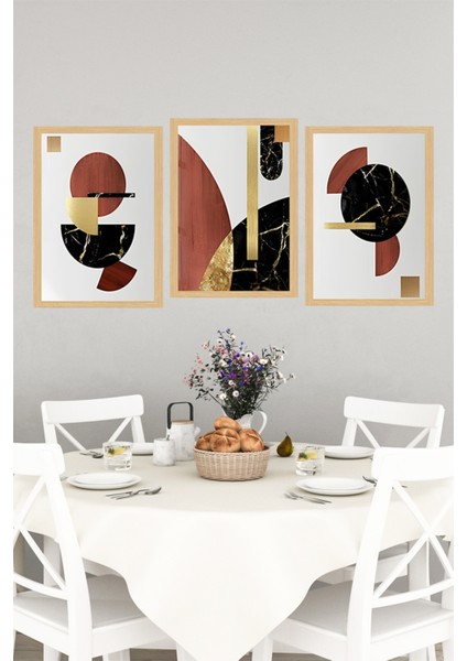 🌸 Modern Dekoratif 3'lü Tablo Seti – Çerçeve Görünümlü 3’lü 🌟 CRVS1131 13 x 17 indirimleri