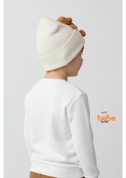 Peluş Ayıcık Figürlü Triko Bere | Erkek Çocuk Kışlık Şapka | Sıcak Tutan Yumuşak Pamuklu Triko Bere fiyatları