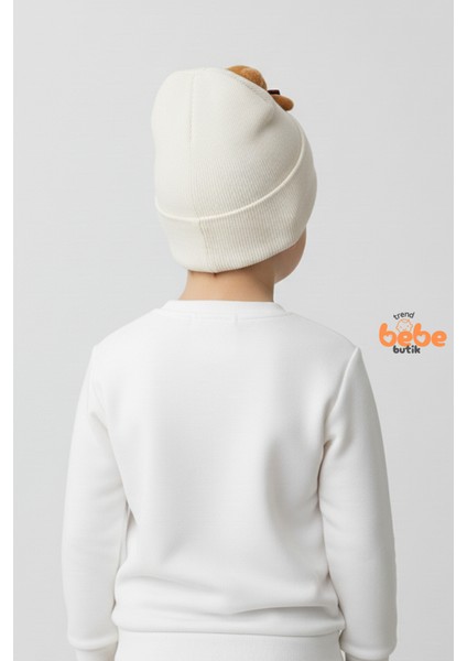 Peluş Ayıcık Figürlü Triko Bere | Erkek Çocuk Kışlık Şapka | Sıcak Tutan Yumuşak Pamuklu Triko Bere fırsatları