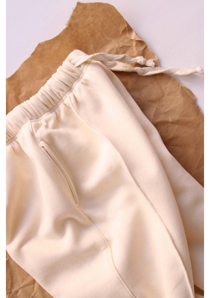 Krem Eşofman Altı İçi Polarlı