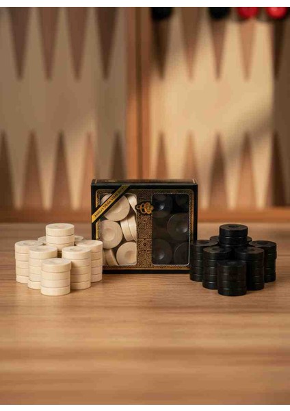 Ahşap Tavla Pulu Seti Dayanıklı, Şık, Klasik ve Uzun Ömürlü Oyun Aksesuarı | Lüks Kalite | Zarif El Işçiliği | Tavla & Dama Tutkunlarına Özel Yedek Pul Takımı