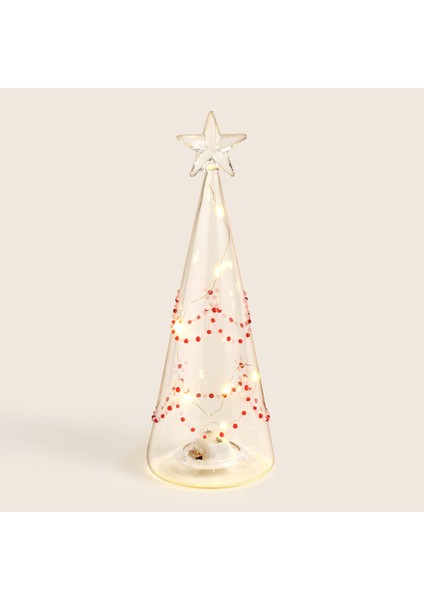 Henan Borosilikat Cam Dekoratif Aydınlatma 24 cm Şeffaf- Kırmızı fiyatları