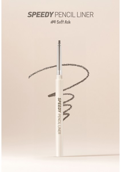 Suya Dayanıklı Kolay Kullanım Sunan Göz Kalemi PERIPERA Speedy Pencil Liner (4 Soft Ash)