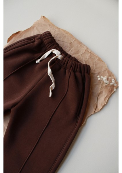 Kahverengi Polarlı Eşofman Altı