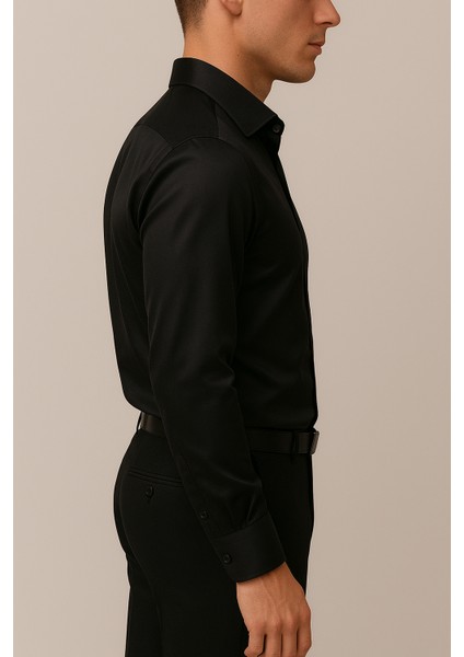 Slim Fit Uzun Kollu Kolay Ütü Teri Emen Nefes Alan Doku Kravatlık Dört Mevsim Beyaz Erkek Gömlek fiyatları