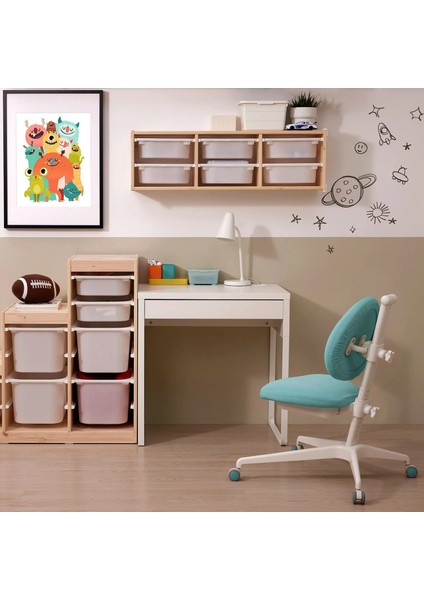 Mıcke Çocuk Çalışma Masası ve Sandalyesi Beyaz Turkuaz Dagnar fırsatları