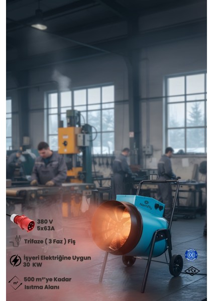 FLY30 Kw Elektrikli Fanlı Endüstriyel Isıtıcı fiyatları