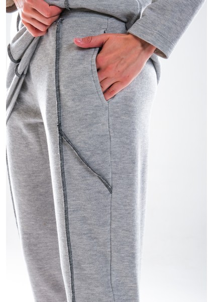 2278_KADIN Tesettür Homewear Eşofman Takımı – Bisiklet Yaka Sweat, Dikiş Detaylı, Havuç Fit Alt, 85 cm Tunik Boy fırsatları