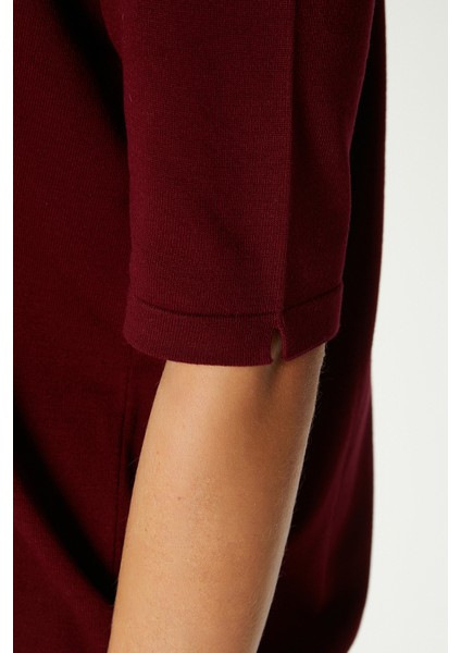 Viscose Doku Next Premium Selection Bordo Yarım Kol Triko Kazak fırsatları