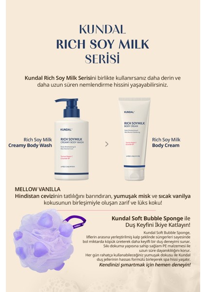 Yoğun Nemlendirici ve Arındırıcı Vücut Yıkama Jeli KUNDAL Rich Soymilk Creamy Body Wash 500ml