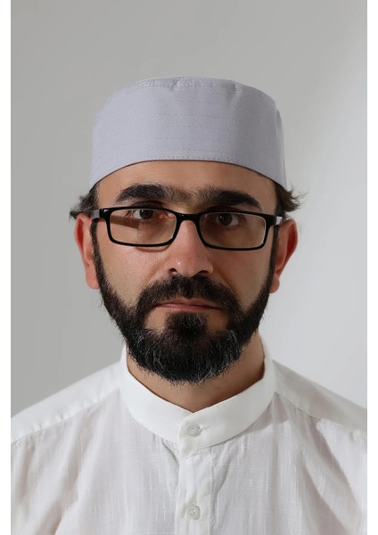 Elif Vav Nakışlı Kalıp Namaz Takkesi - Gri modelleri